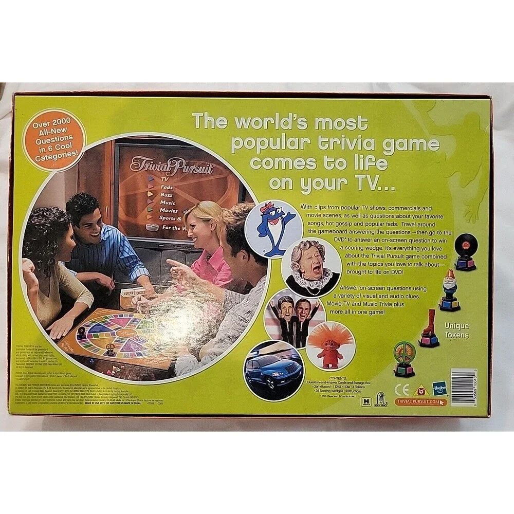 TRIVIAL PURSUIT - DVD Pop Culture 2nd Edition ALL PIECES INCLUDED New Open Box